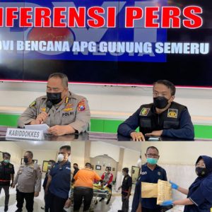DVI Polda Jatim Terima 44 Kantong Jenazah Korban Erupsi Gunung Semeru di RSUD Dr Haryoto Lumajang