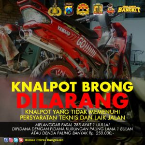Jelang Nataru 2022, Polres Bangkalan Rilis Larangan Knalpot Brong Lengkap Dengan Pidananya