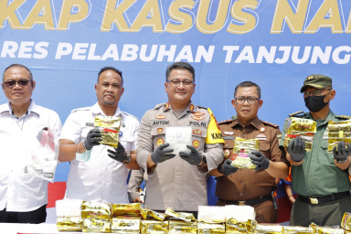 Polres Tanjung Perak, Musnahkan Barang Bukti Puluhan Kilogram Narkoba