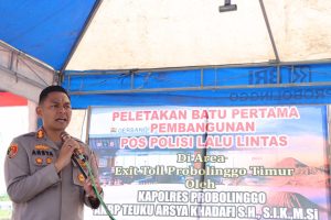Tingkatkan Pelayanan Jelang Nataru, Polres Probolinggo Bangun Pos Polisi di Exit Tol Leces 