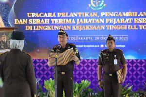 Kajati DIY Lantik Pejabat Eselon II dan III Di Lingkungan Kejati DIY,  Jaga Integritas Dalam Penegakkan Hukum